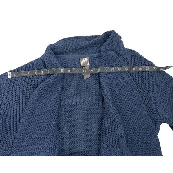 Lilith Cotton Open Front Cardigan Sweater Medium/Large Blue Knit Women’s - Picture 11 of 12